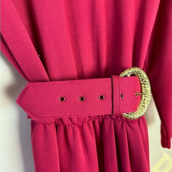 CLEARANCE! Cranberry Vintage L/S Belted Faux Wrap Dress NWT - Picture 6 of 8